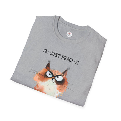 Grumpy Cat Tee – "I'm Just Peachy!" Funny Cat T-Shirt