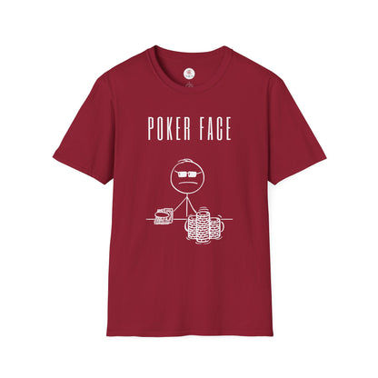Poker Face T-Shirt — Funny Stick Figure Poker Tee for Players & Fans
