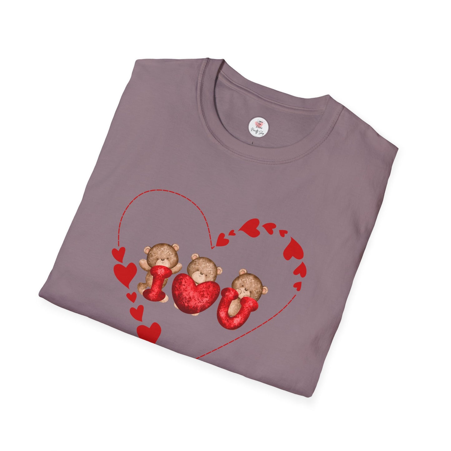 Valentine Teddy Trio Heart T-Shirt – I Love You Cute Bears Valentine Tee