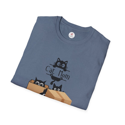 Cat Mom T-Shirt — Cute Black Cats in Boxes Tee