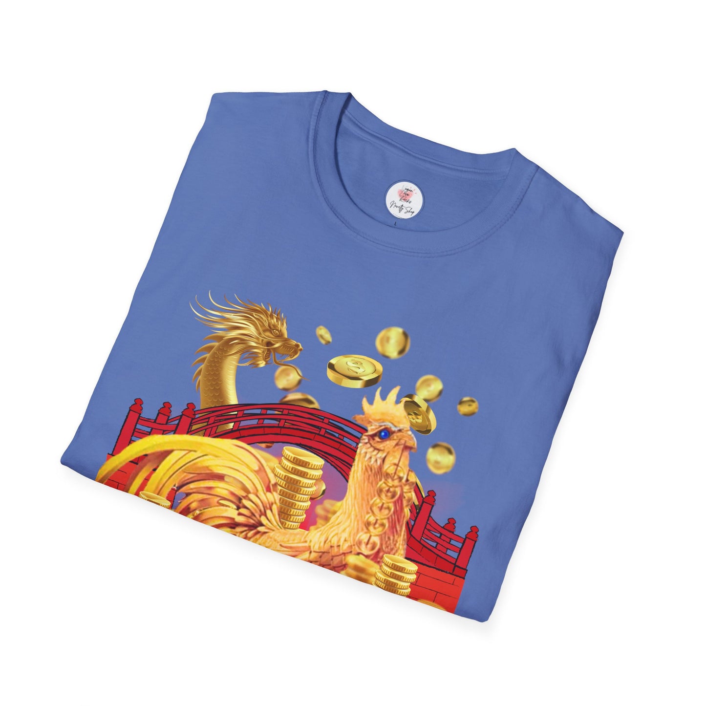 Prosperity Dragon Link T-Shirt — Gold Coins & Fortune Design