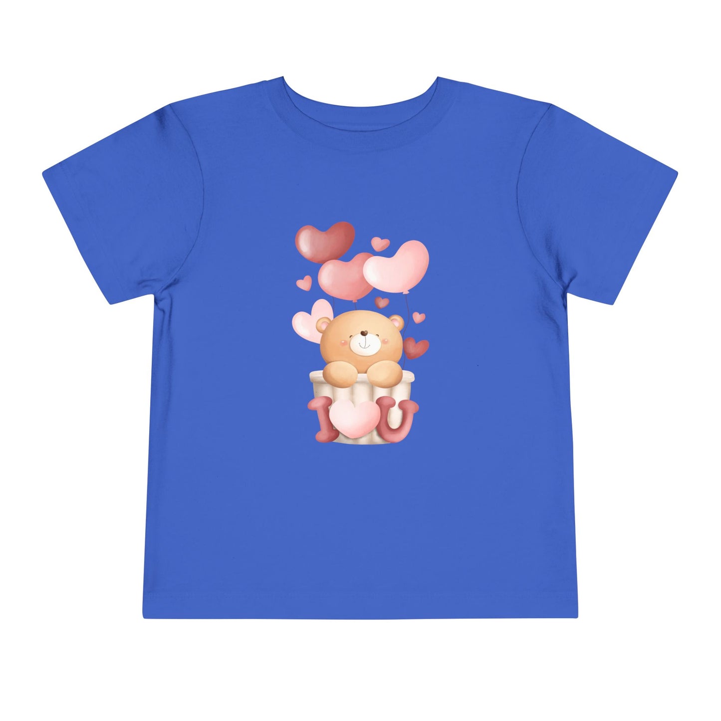 Toddler Tee — Cute Bear with Hearts and "I  Heart U"  T-Shirt