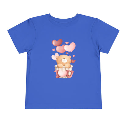 Toddler Tee — Cute Bear with Hearts and "I  Heart U"  T-Shirt