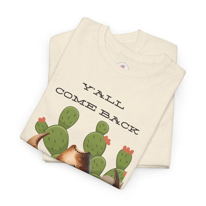 Cowboy Gnome T‑Shirt – "Y'all Come Back" Western Cactus Graphic Tee