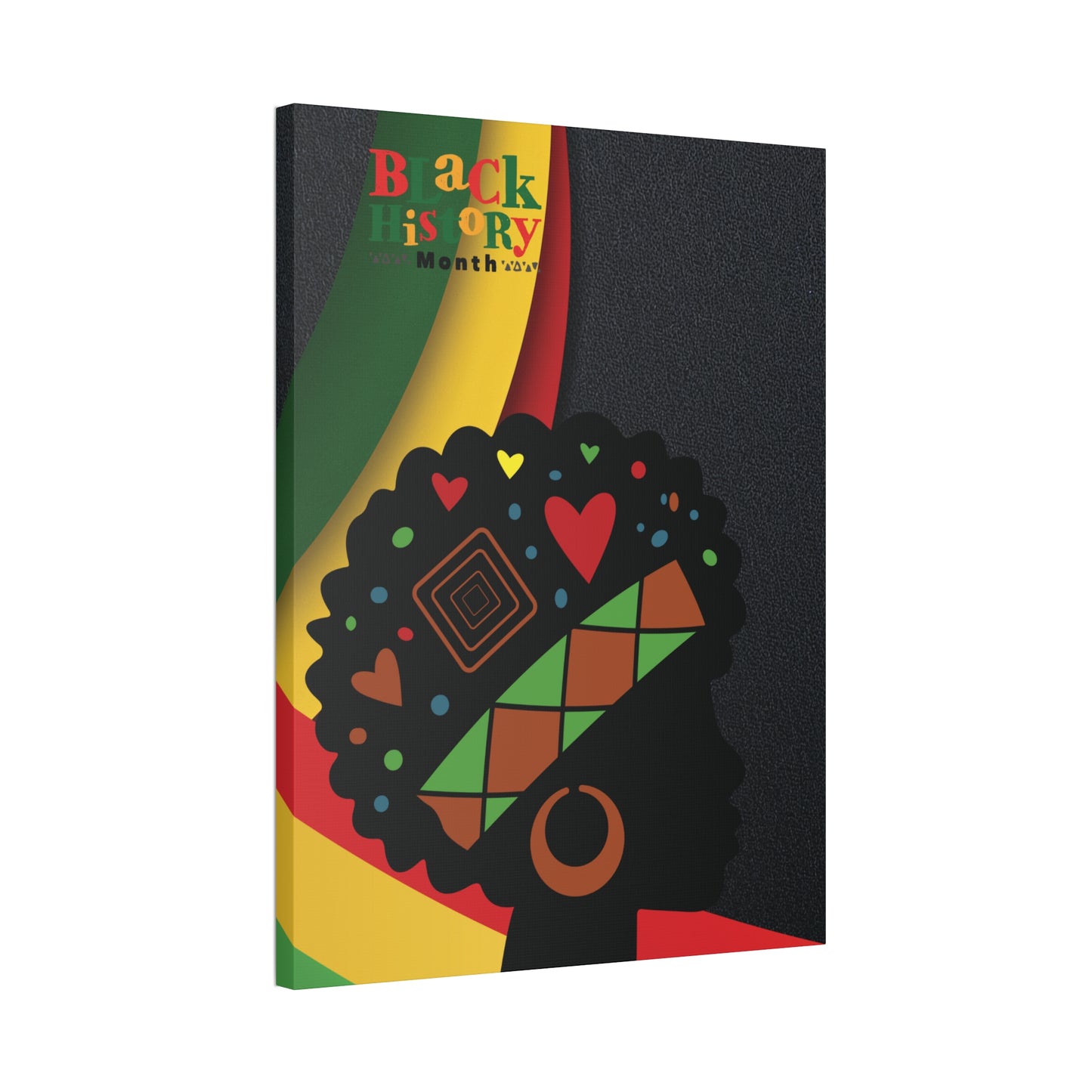Black History Month Afro Silhouette Canvas