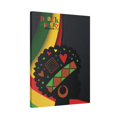 Black History Month Afro Silhouette Canvas