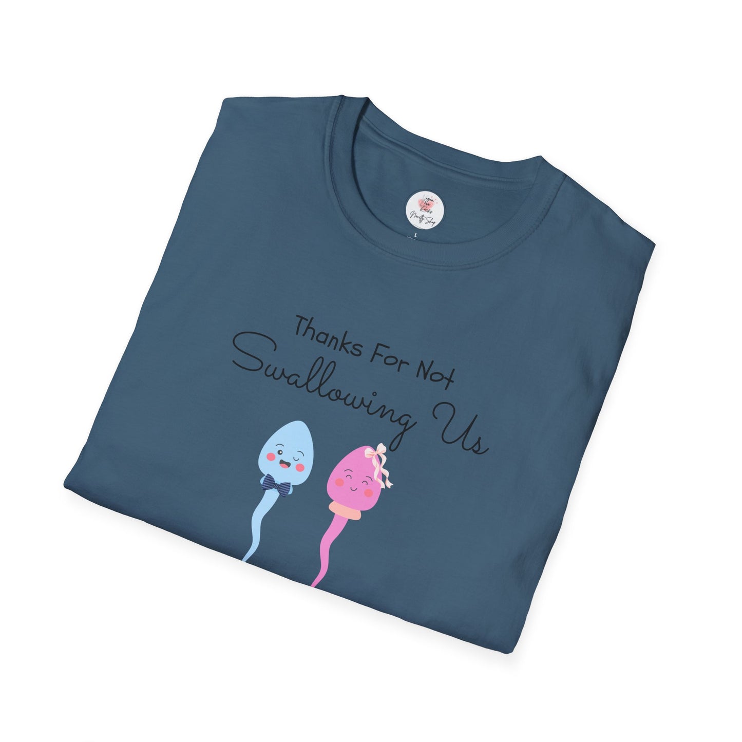 Mother’s Day Twins T-Shirt — “Thanks For Not Swallowing Us” Cute Sperm Cartoon Tee