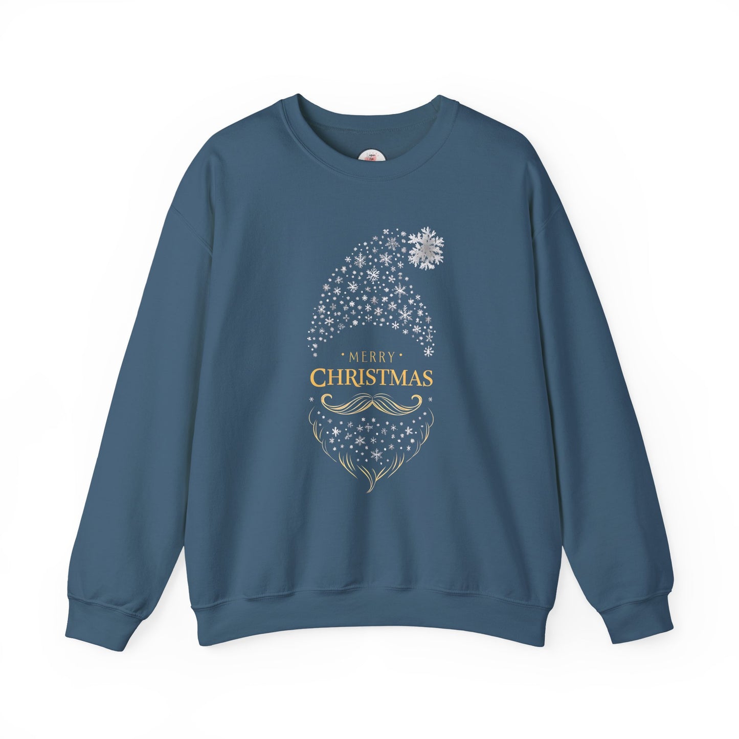 Silver and Gold Holiday 'Merry Christmas'  Gnome Crewneck Sweatshirt