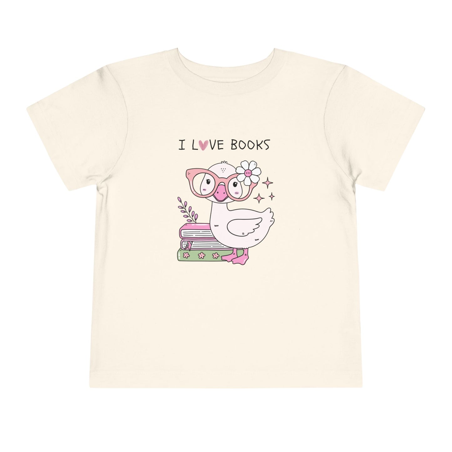 Toddler Tee — Cute Duck "I Love Books" Reading Shirt for Kids