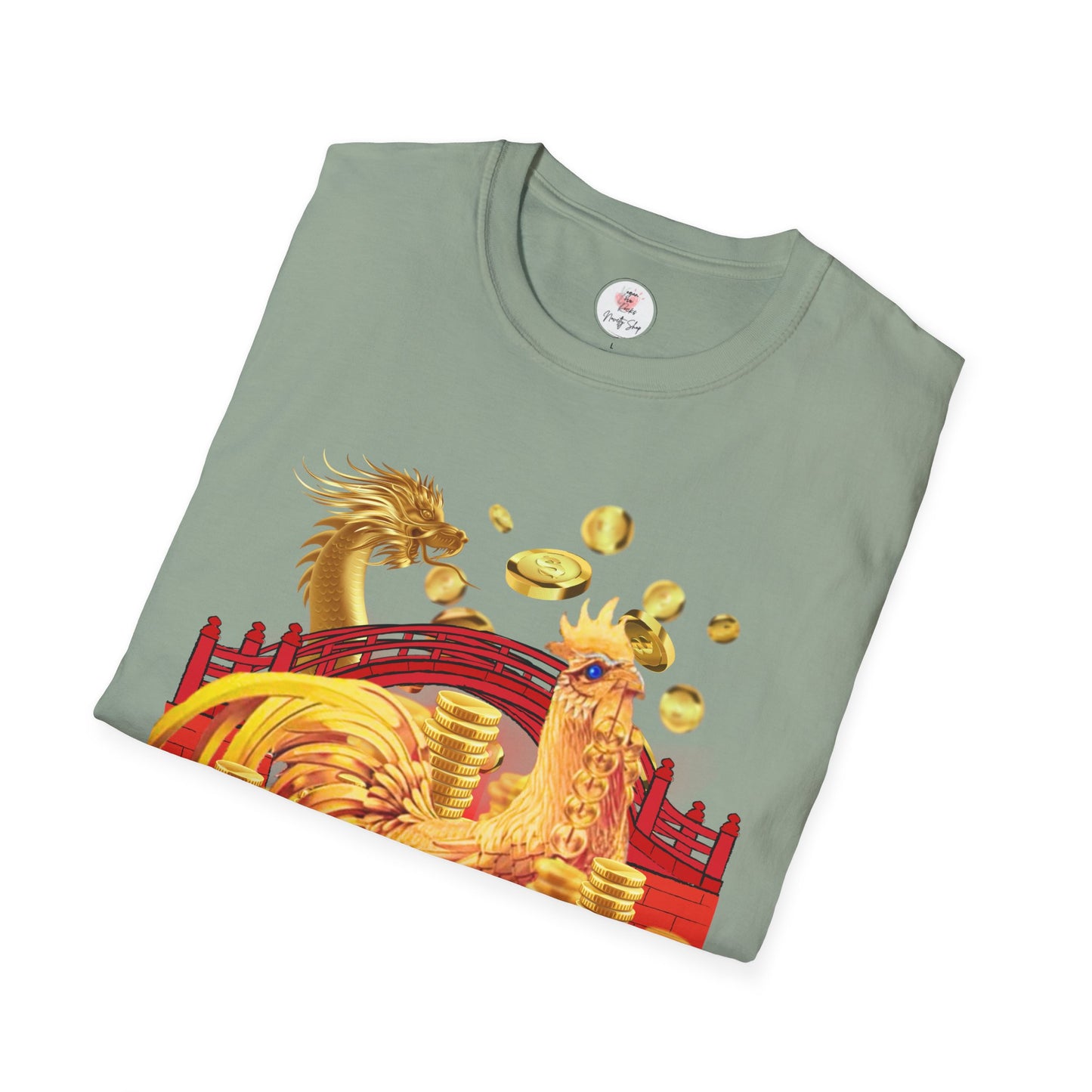 Prosperity Dragon Link T-Shirt — Gold Coins & Fortune Design