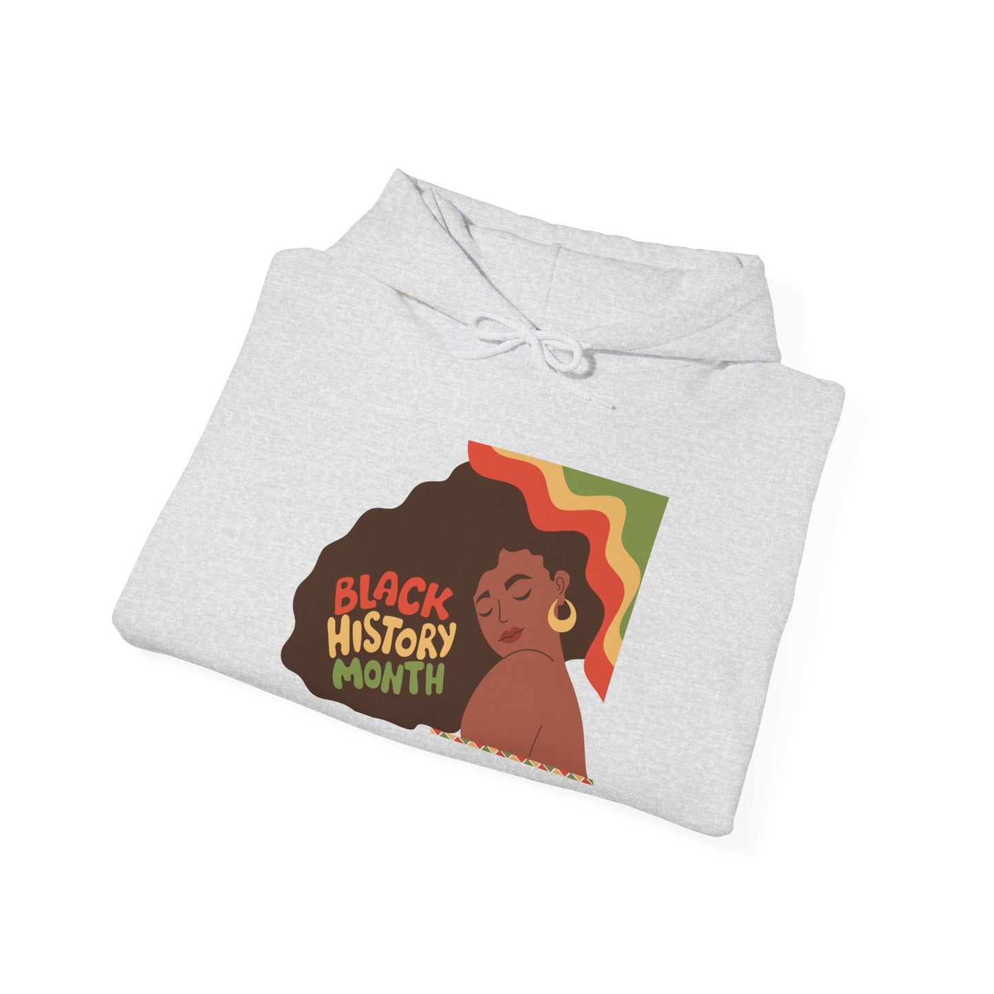 Black History Month Hoodie — Retro Afro Woman Graphic "Black History Month"