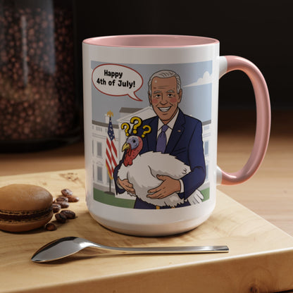 Fourth of July Presidential Turkey Mug - Patriotic Holiday Coffee Cup (11 oz & 15oz)