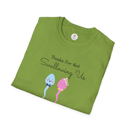Mother’s Day Twins T-Shirt — “Thanks For Not Swallowing Us” Cute Sperm Cartoon Tee