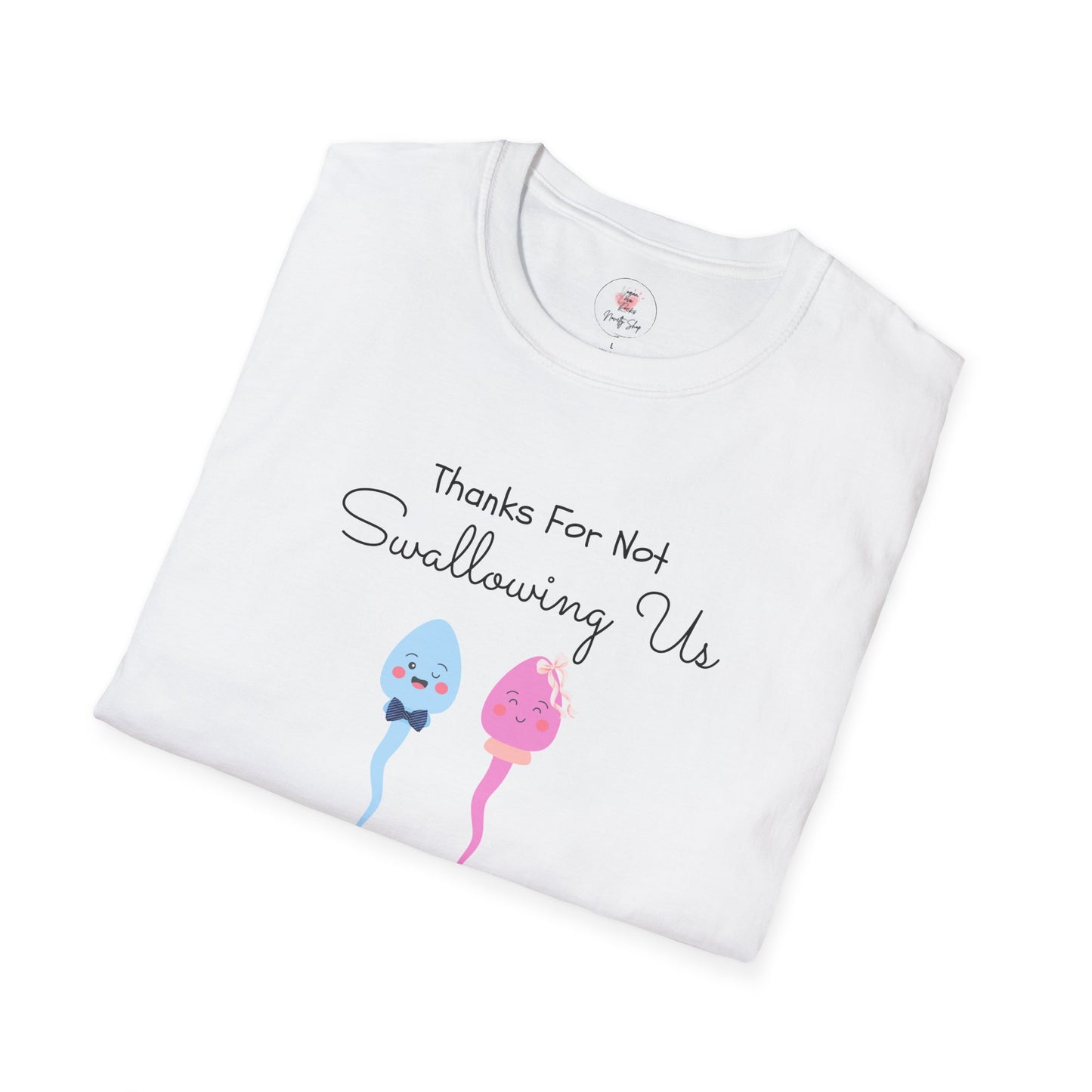 Mother’s Day Twins T-Shirt — “Thanks For Not Swallowing Us” Cute Sperm Cartoon Tee