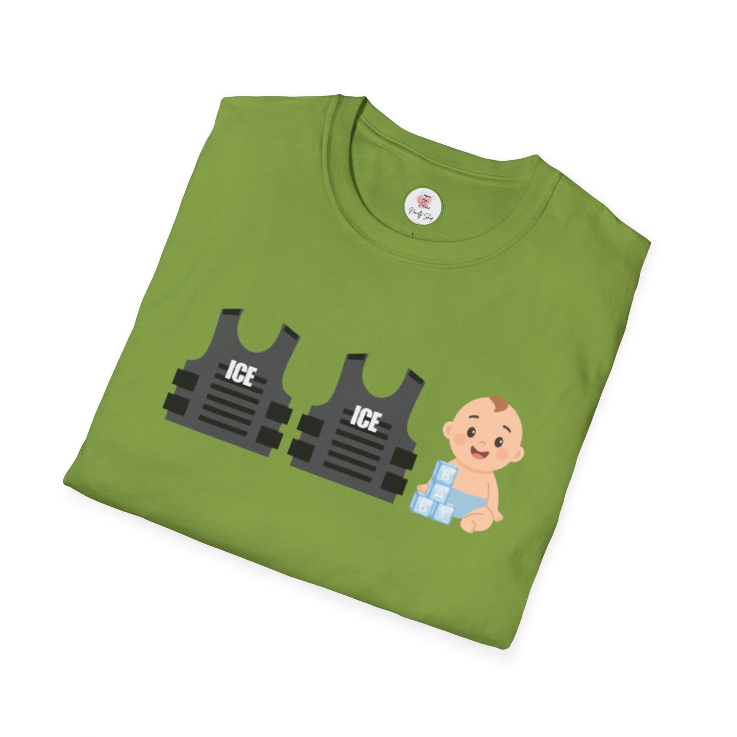Funny ICE, ICE, Baby Graphic T-Shirt – Immigration Humor Tee