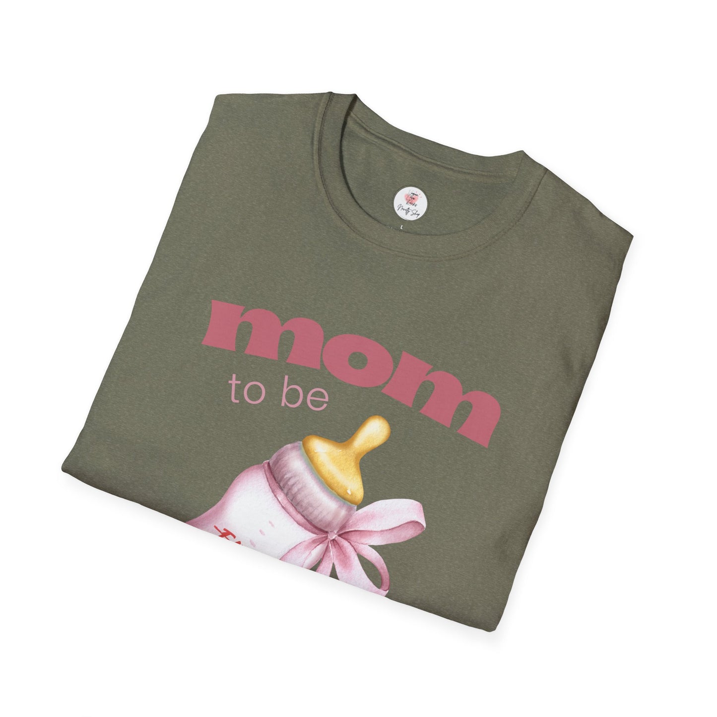 "Mom to Be" Pink Baby Bottle Pregnancy Announcement Tee