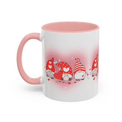 Valentine Gnome Coffee Mug – Cute Heart Gnomes Accent Mug (11/15 oz)