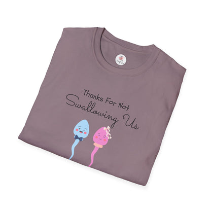 Mother’s Day Twins T-Shirt — “Thanks For Not Swallowing Us” Cute Sperm Cartoon Tee