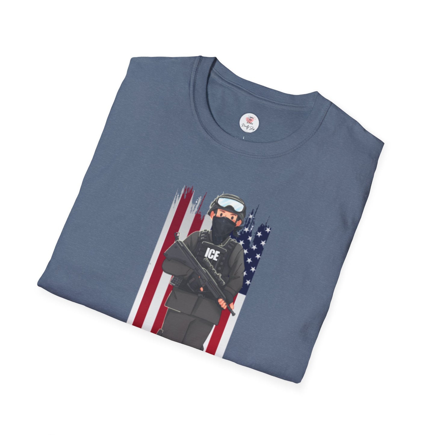 ICE Officer American Flag "Thank You" T-Shirt