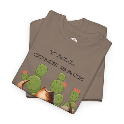 Cowboy Gnome T‑Shirt – "Y'all Come Back" Western Cactus Graphic Tee