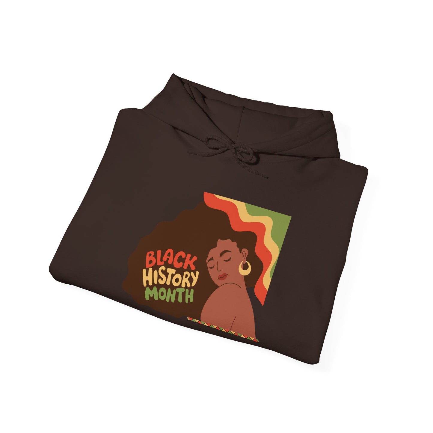 Black History Month Hoodie — Retro Afro Woman Graphic "Black History Month"