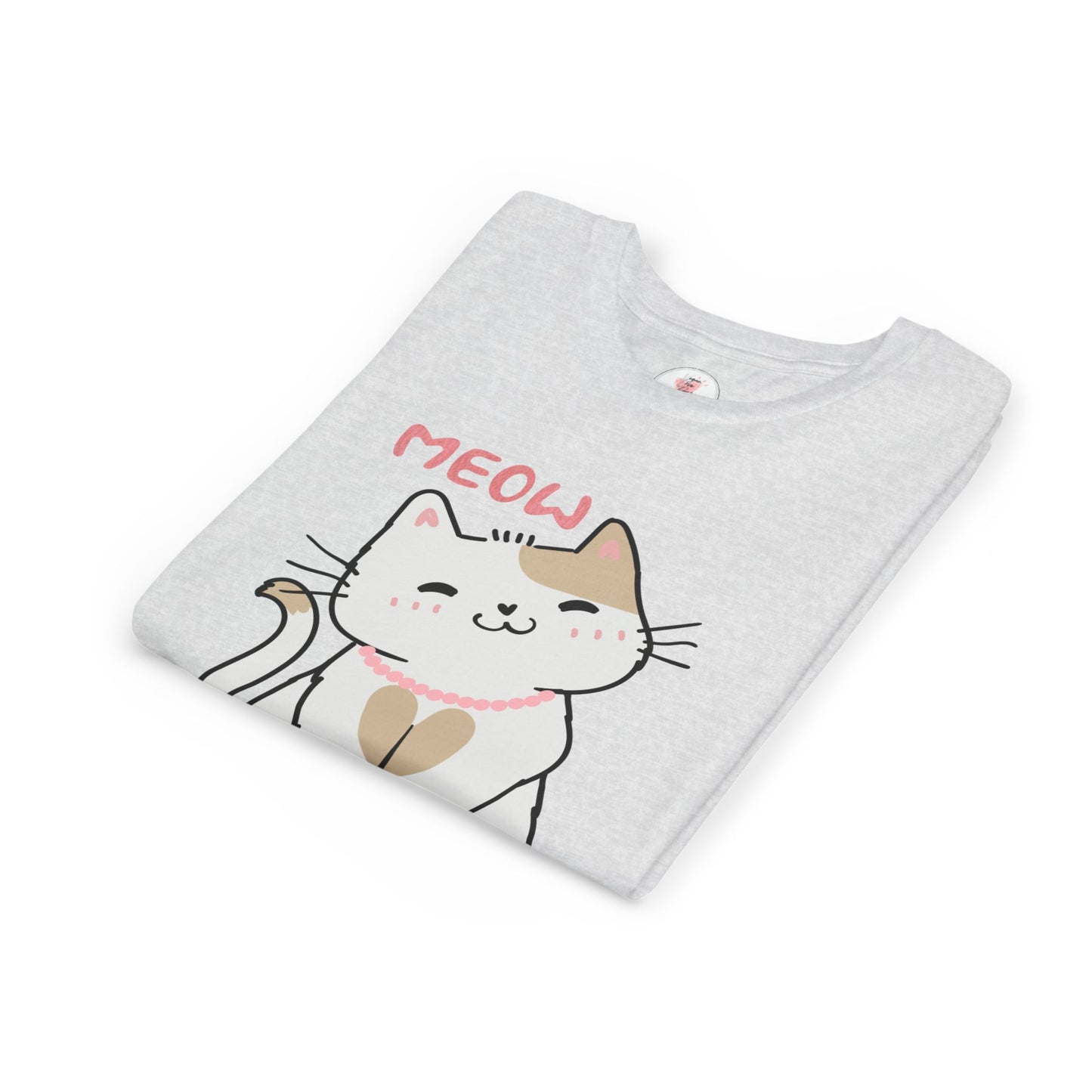 Cute 'Meow' Kitten Youth Tee - Adorable Cat Graphic
