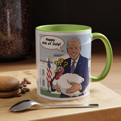 Fourth of July Presidential Turkey Mug - Patriotic Holiday Coffee Cup (11 oz & 15oz)