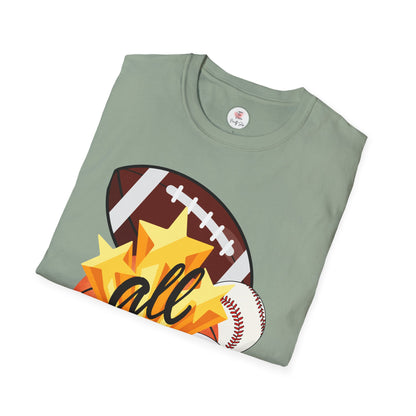 All Sports Graphic T-Shirt — Multi-Sport Soccer Basketball Football Baseball Design