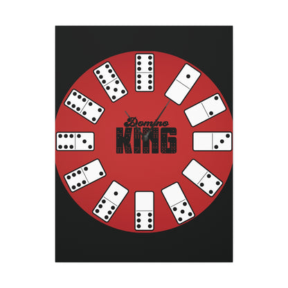 Game Room Decor - Domino King Canvas Wall Clock  — Stretched 1.5"