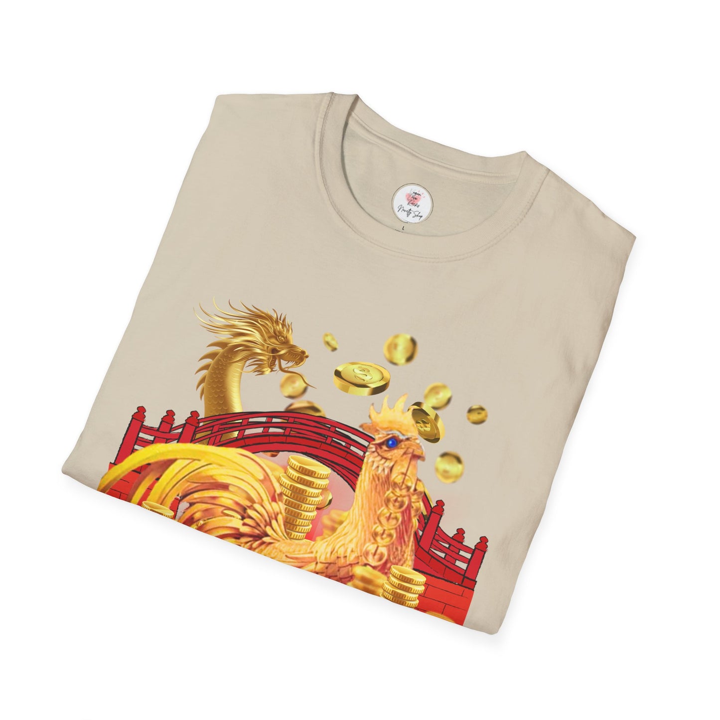 Prosperity Dragon Link T-Shirt — Gold Coins & Fortune Design