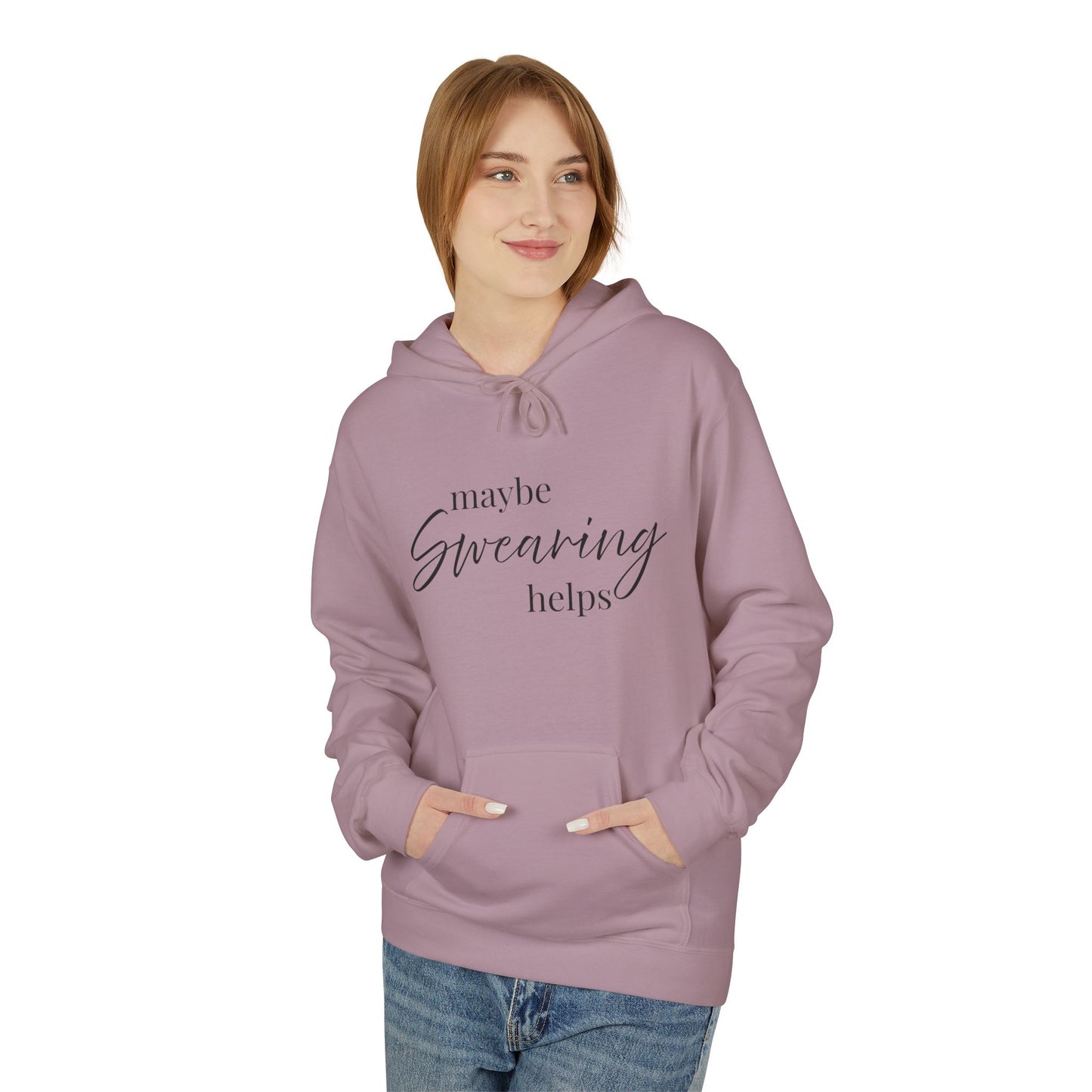 Maybe Swearing Helps Hoodie — Funny Cozy Graphic Hoodie