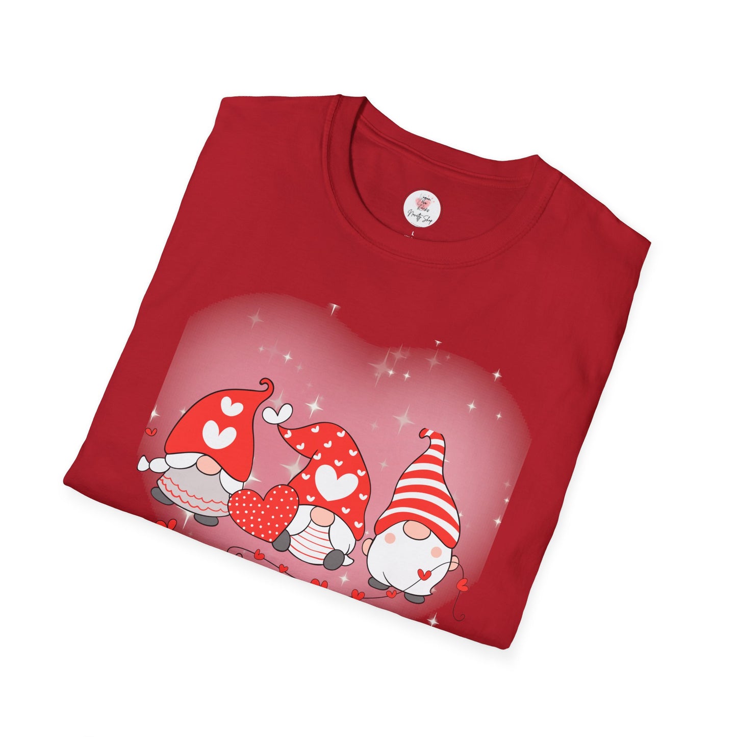Valentine Gnome Trio T-Shirt — Cute Hearts & Cozy Valentine Gnomes Tee