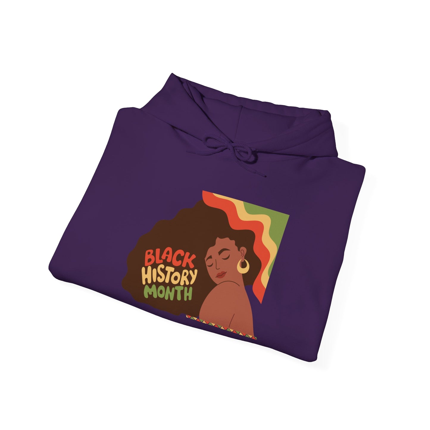 Black History Month Hoodie — Retro Afro Woman Graphic "Black History Month"