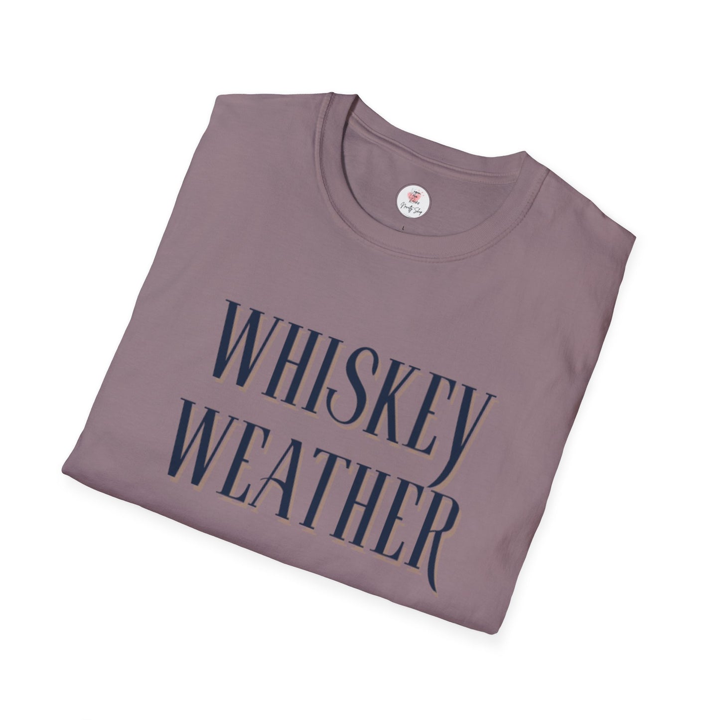 Whiskey Weather T-Shirt – Vintage Script Fall Drinking Tee