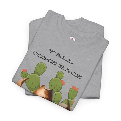 Cowboy Gnome T‑Shirt – "Y'all Come Back" Western Cactus Graphic Tee