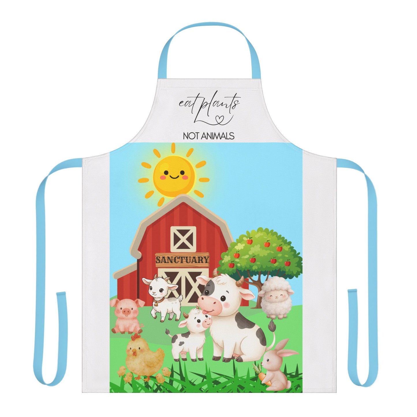 Animal Sanctuary Apron – “Eat Plants Not Animals” Vegan Kitchen Apron