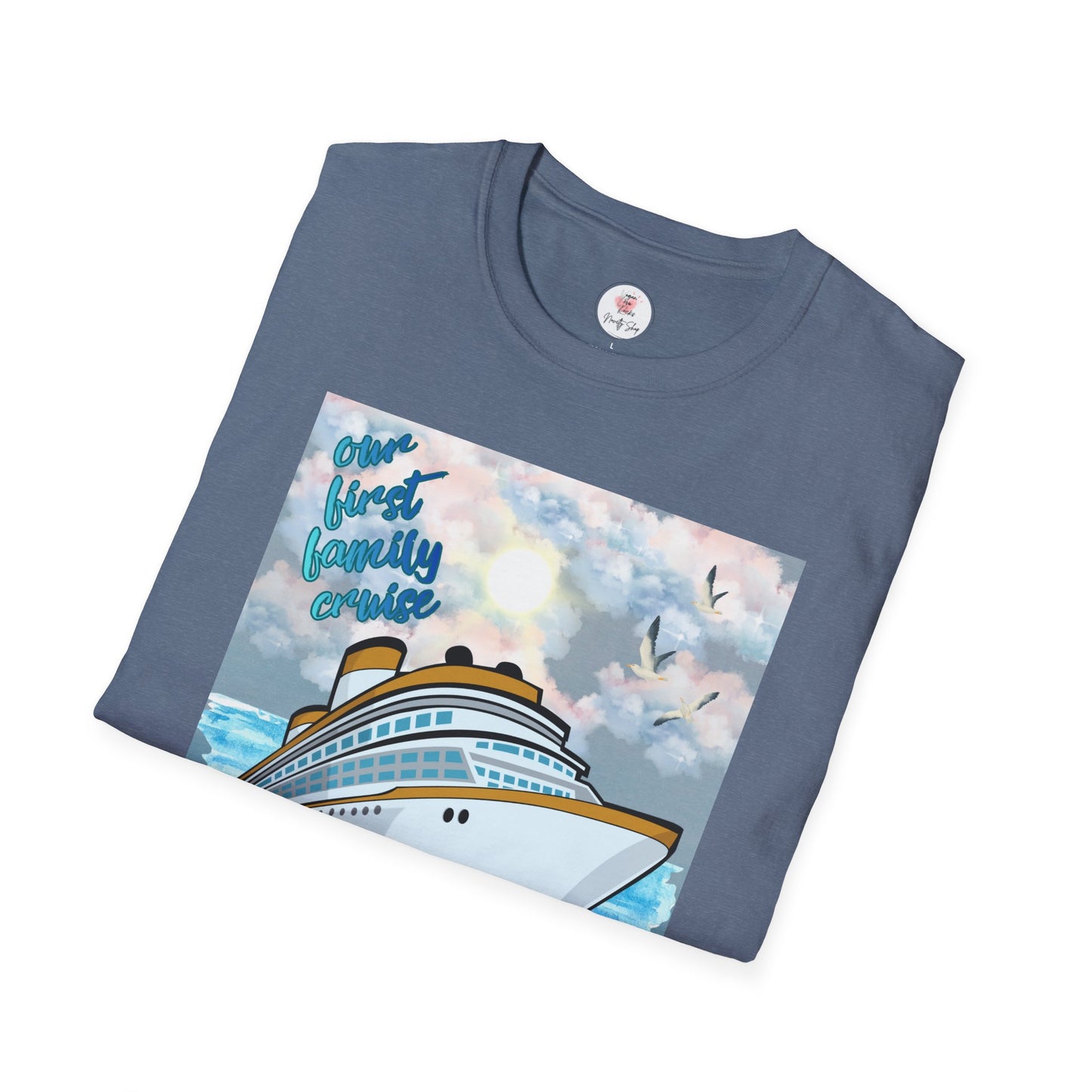 Cruise Ship Tee — "Our First Family Cruise" Adult T-Shirt