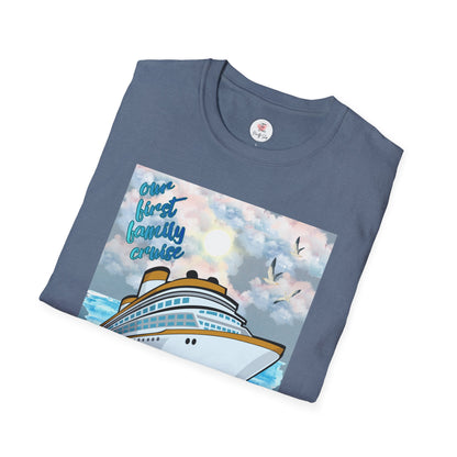 Cruise Ship Tee — "Our First Family Cruise" Adult T-Shirt