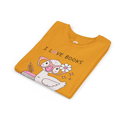 Youth 'I Love Books' Duck Graphic Tee - Cute Reading Shirt