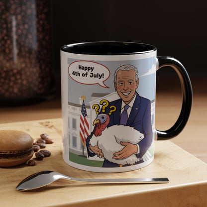 Fourth of July Presidential Turkey Mug - Patriotic Holiday Coffee Cup (11 oz & 15oz)