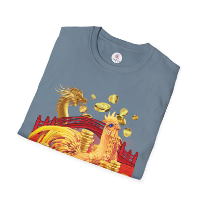 Prosperity Dragon Link T-Shirt — Gold Coins & Fortune Design