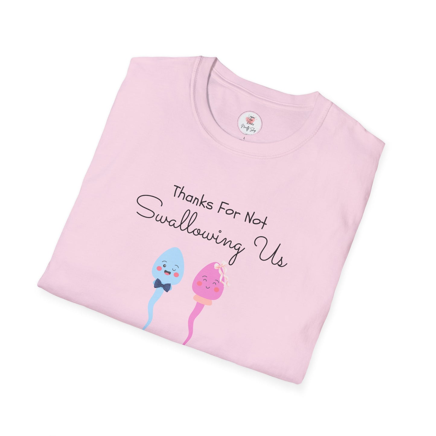 Mother’s Day Twins T-Shirt — “Thanks For Not Swallowing Us” Cute Sperm Cartoon Tee
