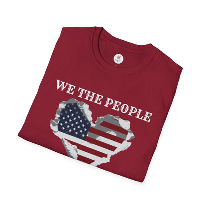 We The People T-Shirt — American Flag Heart, 250 Years of Freedom Patriotic Tee
