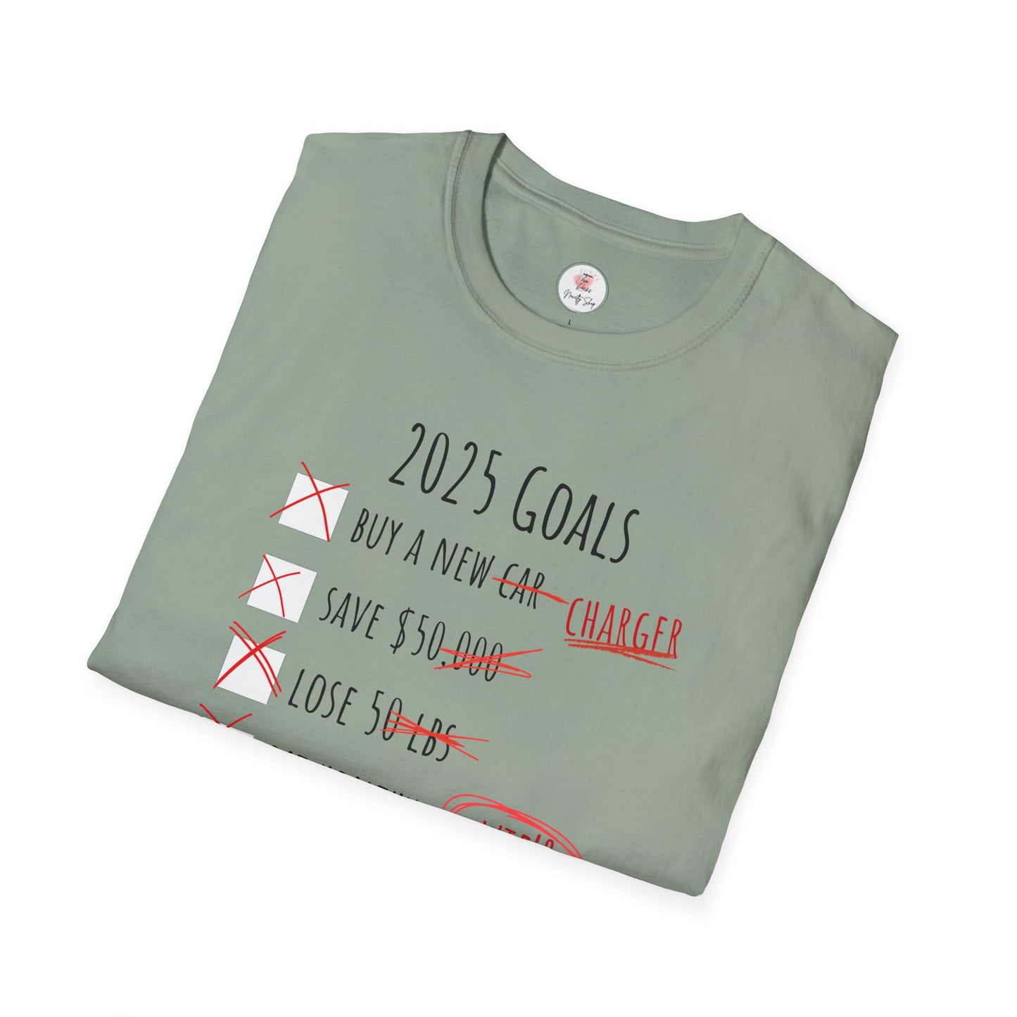 2025 Goals Funny Checklist T-Shirt — Sarcastic New Year Resolution Tee