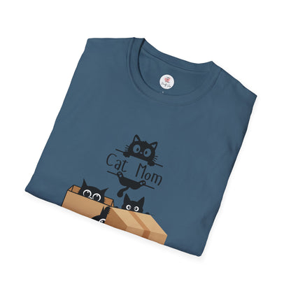 Cat Mom T-Shirt — Cute Black Cats in Boxes Tee