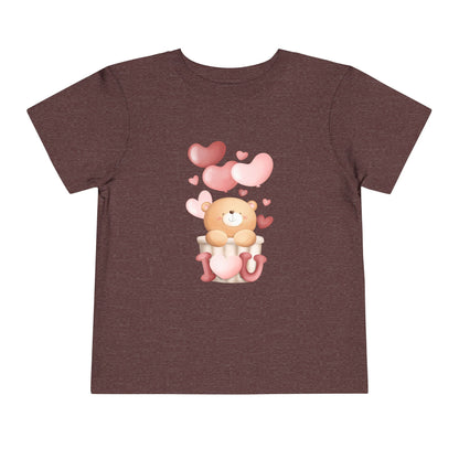 Toddler Tee — Cute Bear with Hearts and "I  Heart U"  T-Shirt