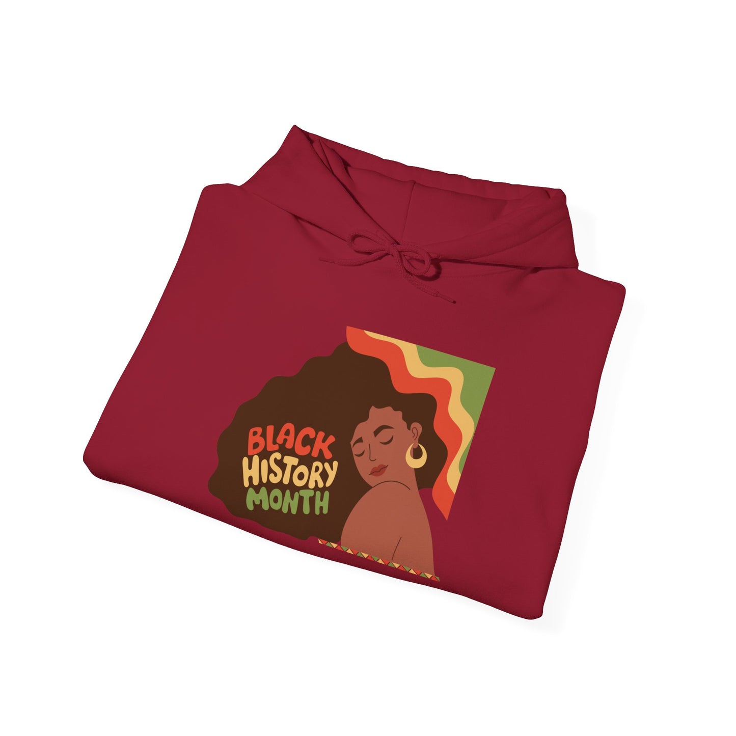 Black History Month Hoodie — Retro Afro Woman Graphic "Black History Month"