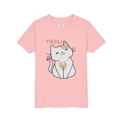 Cute 'Meow' Kitten Youth Tee - Adorable Cat Graphic