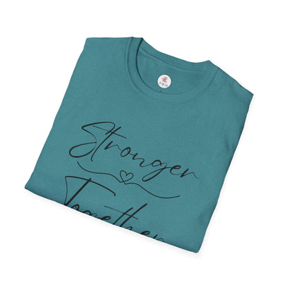 T-Shirt — "Stronger Together" Minimal Script Tee (Inspirational Couples Tee)