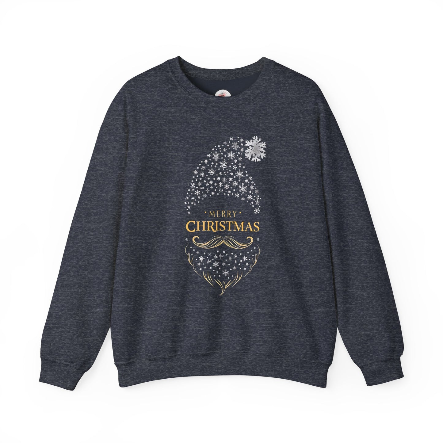 Silver and Gold Holiday 'Merry Christmas'  Gnome Crewneck Sweatshirt